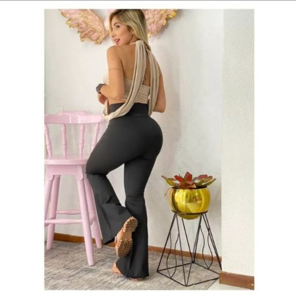 Butt Lifter Lycra Leggings with Internal High Waist Fajas Powernet Wide Boot